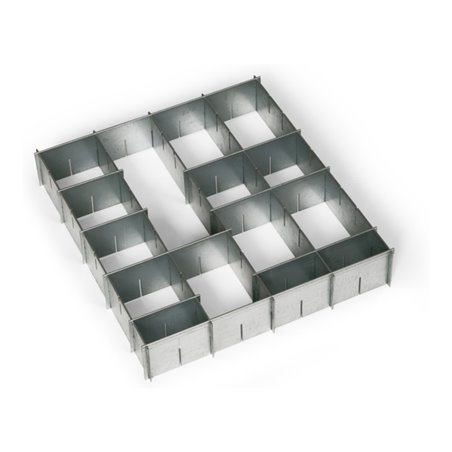 Taurotrade Einteilungsset Stahlblech verzinkt für Schubladen