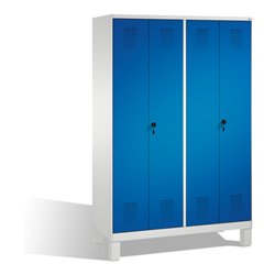 C+P Doppelspind Evolo auf Füßen 4 Abteile Front Enzianblau Korpus Lichtgrau