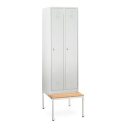 Taurotrade Kleiderschrank Serie ECO mit untergebauter Sitzbank 2 Abteile