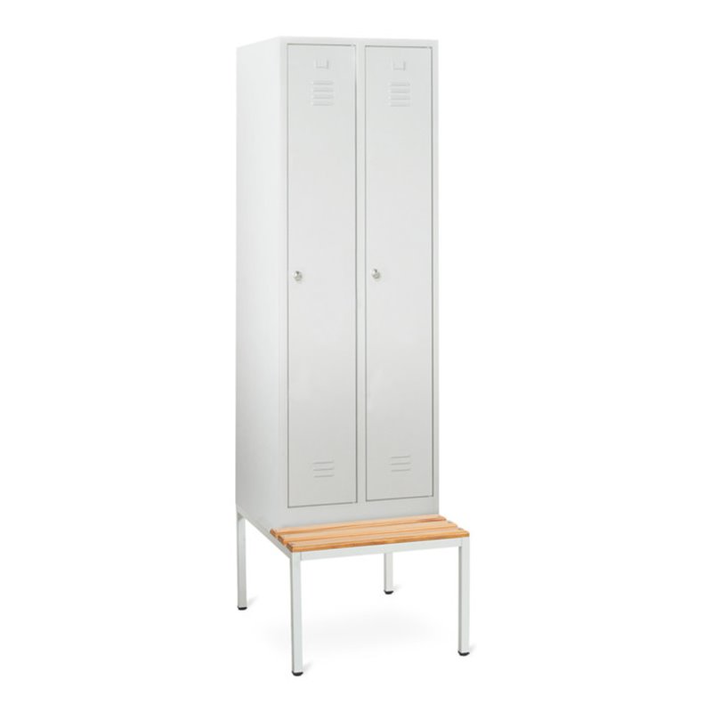 Taurotrade Kleiderschrank Serie ECO mit untergebauter Sitzbank 2 Abteile