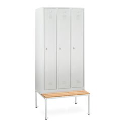 Taurotrade Kleiderschrank Serie ECO mit untergebauter Sitzbank 3 Abteile