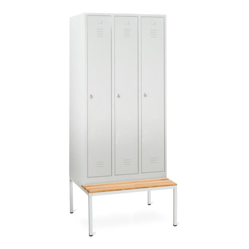 Taurotrade Kleiderschrank Serie ECO mit untergebauter Sitzbank 3 Abteile