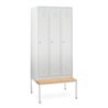 Taurotrade Kleiderschrank Serie ECO mit untergebauter Sitzbank 3 Abteile