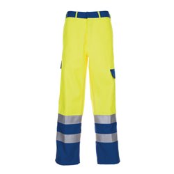 Planam Warn-Bundhose Major Protect warngelb/kornblau