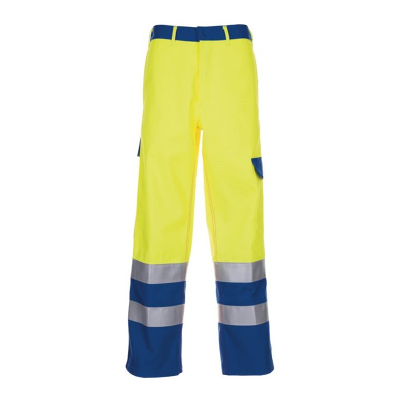 Planam Warn-Bundhose Major Protect warngelb/kornblau