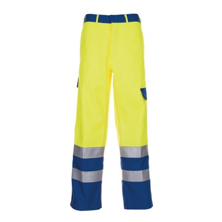 Planam Warn-Bundhose Major Protect warngelb/kornblau