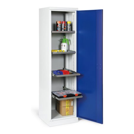 Taurotrade Materialschrank Korpus RAL7035 Tür RAL5010 4 Böden