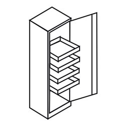 Taurotrade Materialschrank Korpus RAL7035 Tür RAL5010 4 Böden