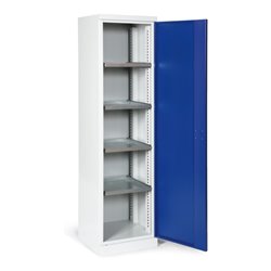 Taurotrade Materialschrank Korpus RAL7035 Tür RAL5010 4 Böden