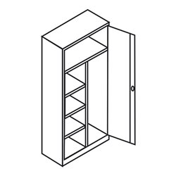 Taurotrade Universalschrank ECO-Serie Türen Enzianblau 3 Böden