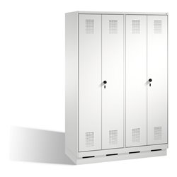 C+P Doppelspind Evolo auf Sockel 4 Abteile Front Lichtgrau Korpus Lichtgrau