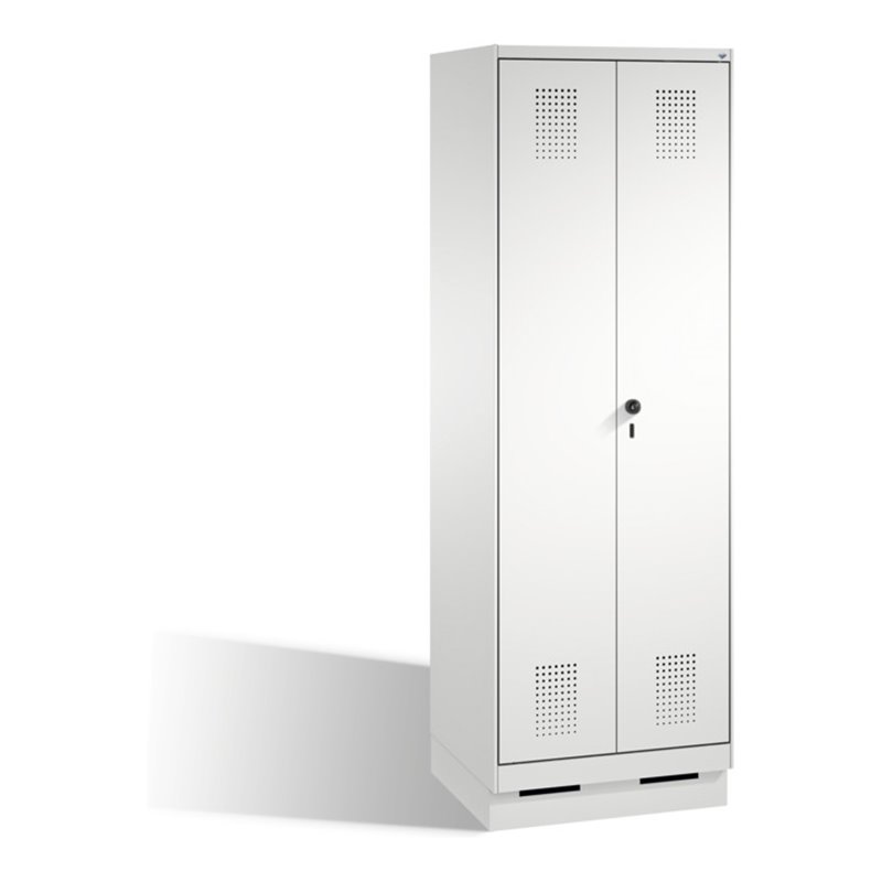 C+P Doppelspind Evolo auf Sockel 2 Abteile Front Lichtgrau Korpus Lichtgrau