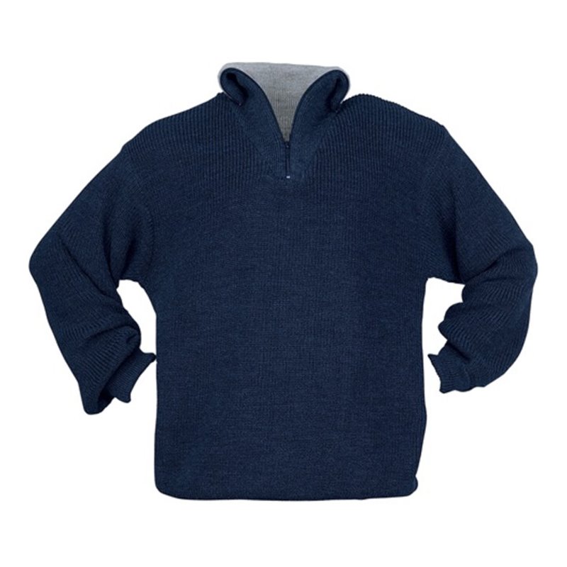 Elutex Troyer-Pullover mit Reißverschlusskragen blau