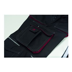 Planam Latzhose kornblau/rot