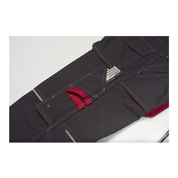 Planam Latzhose kornblau/rot