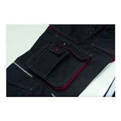 Planam Latzhose marine/rot