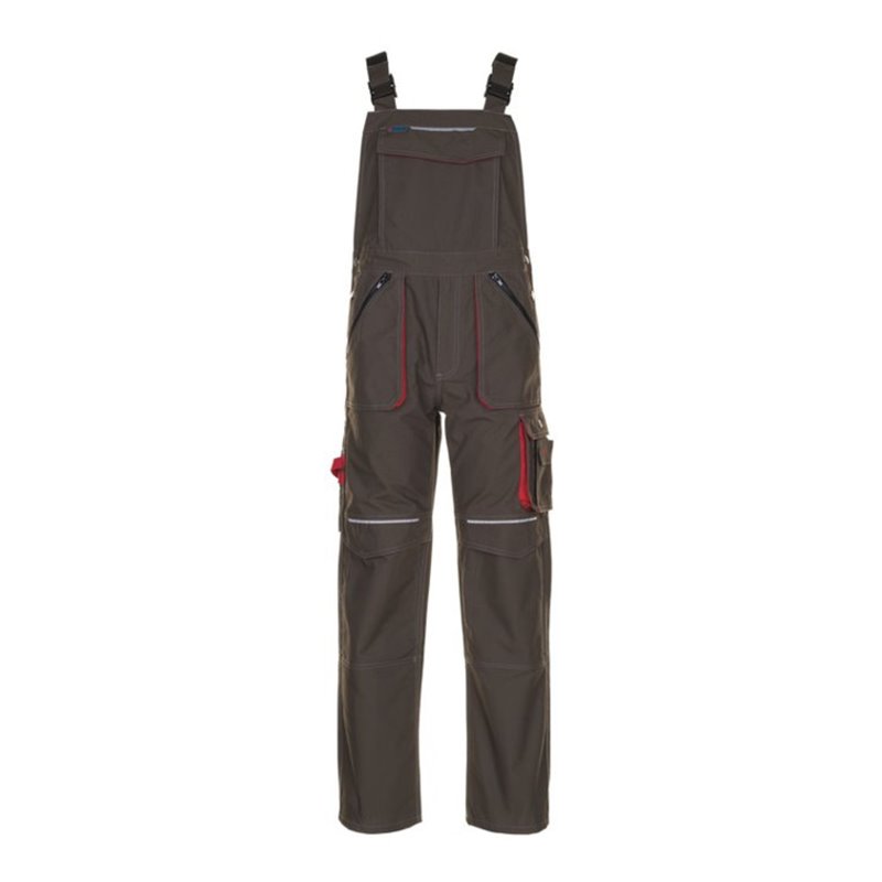 Planam Latzhose oliv/rot