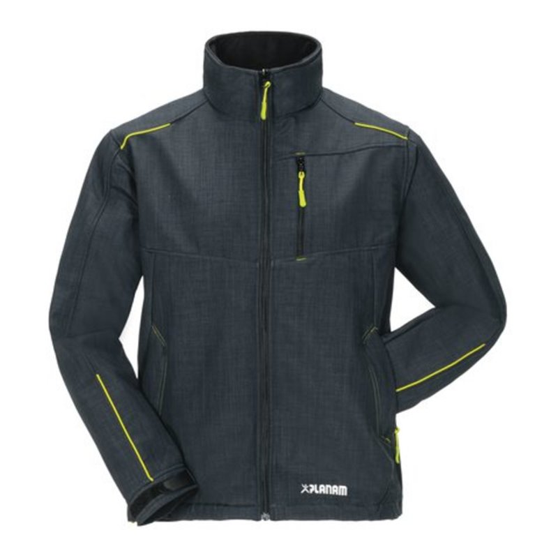 Planam Softshelljacke Outdoor Neon grau/grün