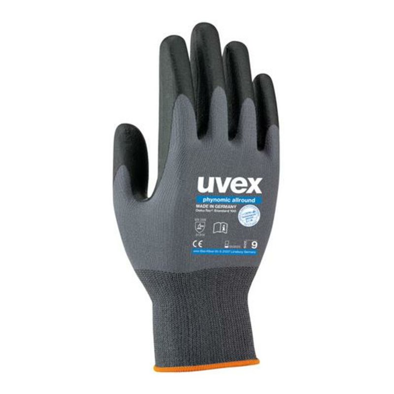 Uvex Montagehandschuhe uvex phynomic allround, Innenhand und Fingerspitzen mit Aqua-Polymer-Schaum-Beschichtung