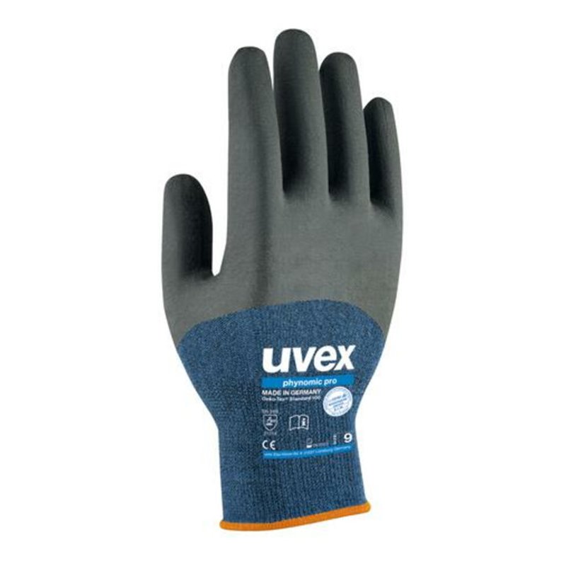 Uvex Montagehandschuhe uvex phynomic pro, Innenhand und 3/4 des Handrückens mit Aqua-Polymer-Pro-Beschichtung