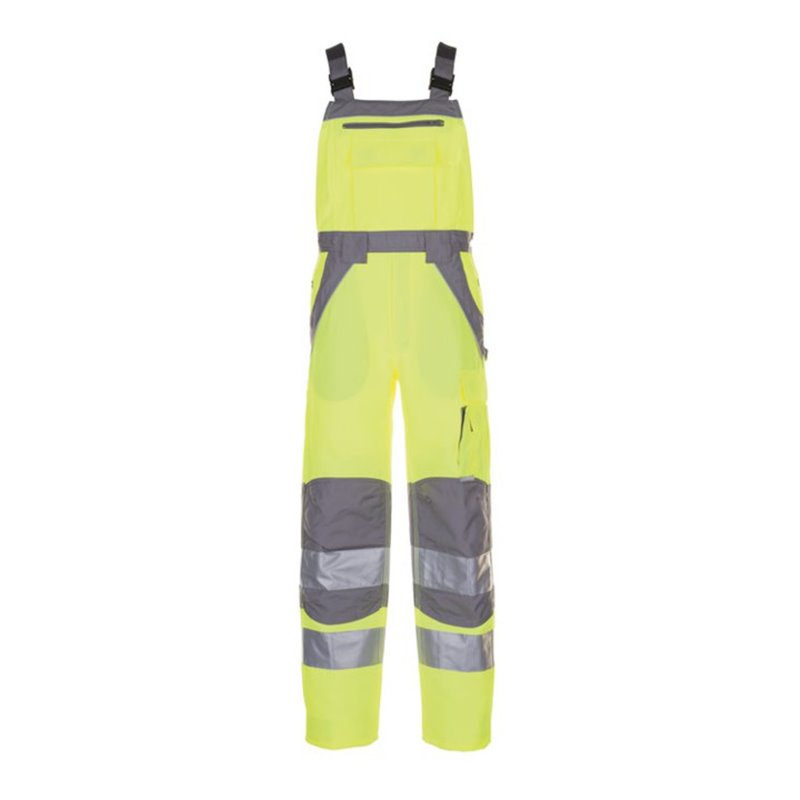 Planam Warnschutz Latzhose Plaline gelb/zink