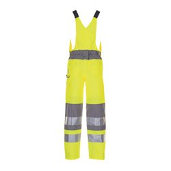 Planam Warnschutz Latzhose Plaline gelb/zink