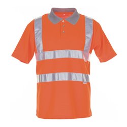 Planam Warnschutz Poloshirt orange/grau
