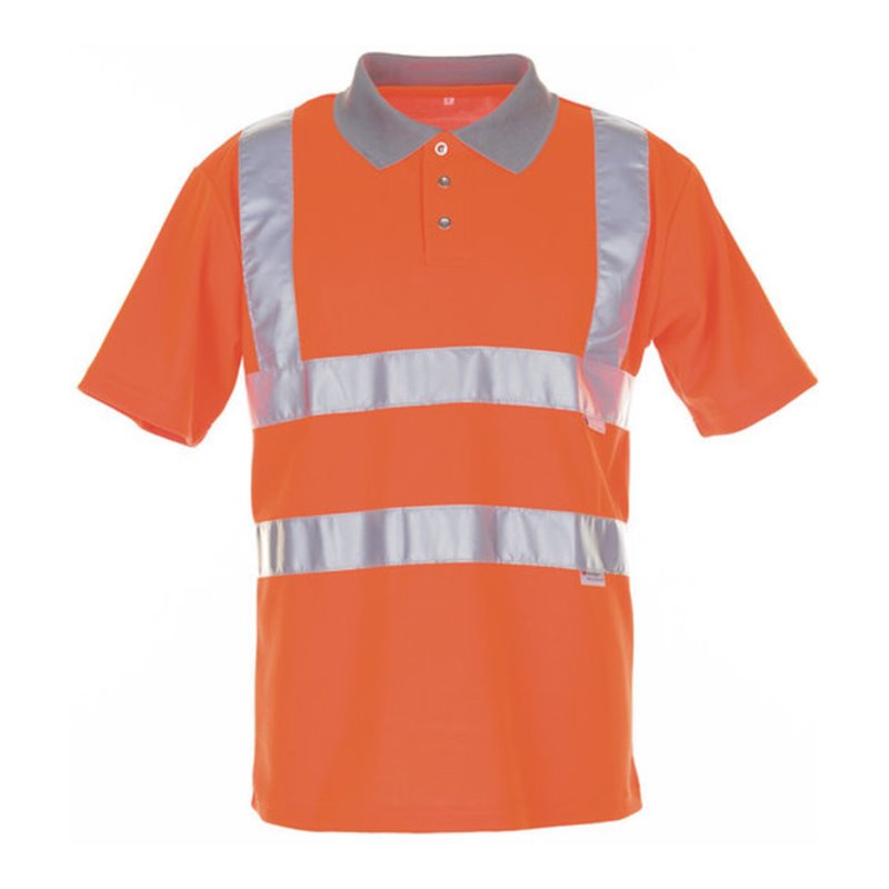 Planam Warnschutz Poloshirt orange/grau