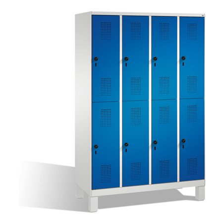 C+P Doppelstockspind Evolo auf Füßen 8 Fächer Front Enzianblau Korpus Lichtgrau