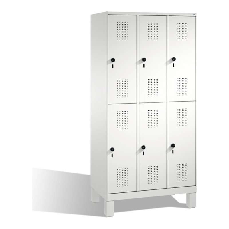 C+P Doppelstockspind Evolo auf Füßen 6 Fächer Front Lichtgrau Korpus Lichtgrau