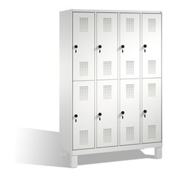 C+P Doppelstockspind Evolo auf Füßen 8 Fächer Front Lichtgrau Korpus Lichtgrau