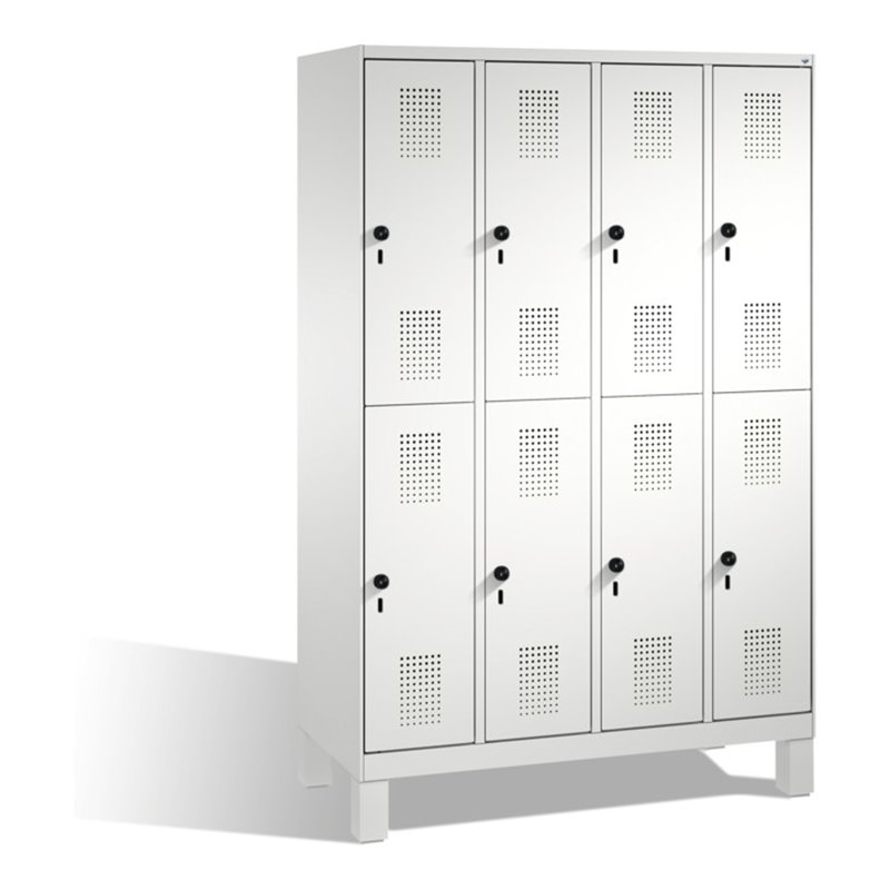 C+P Doppelstockspind Evolo auf Füßen 8 Fächer Front Lichtgrau Korpus Lichtgrau