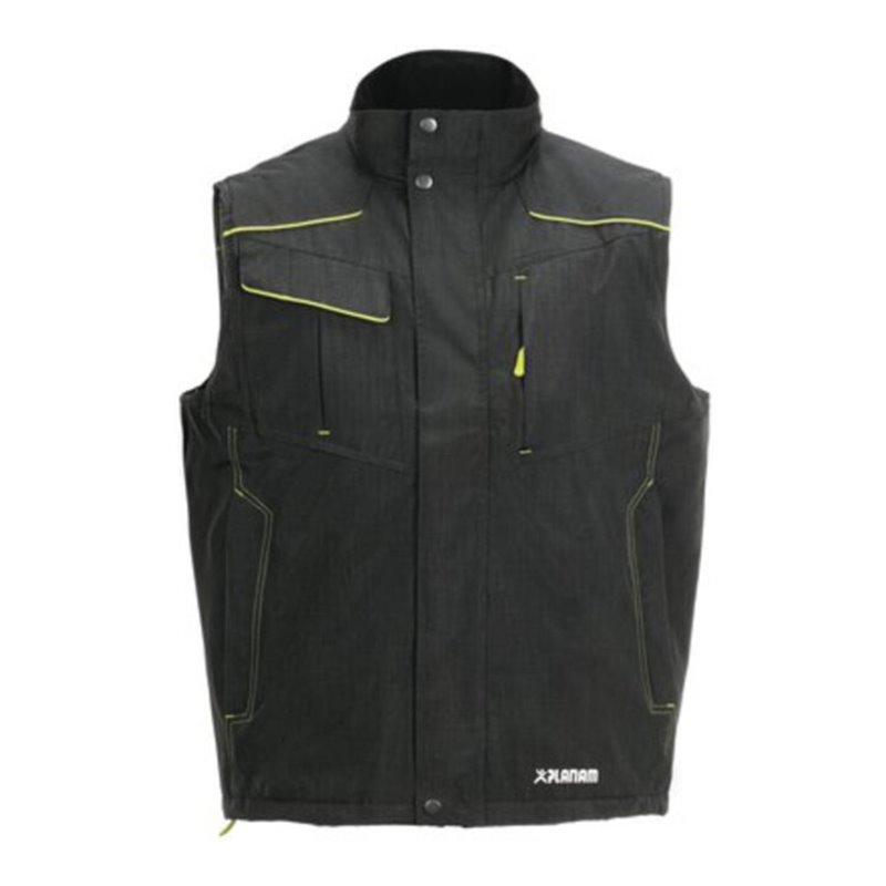 Planam Weste Outdoor Neon grau/grün