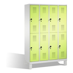 C+P Doppelstockspind Evolo auf Füßen 8 Fächer Front Viridingrün Korpus Lichtgrau