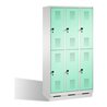 C+P Doppelstockspind Evolo auf Sockel 6 Fächer Front Lichtgrün Korpus Lichtgrau