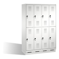 C+P Doppelstockspind Evolo auf Sockel 8 Fächer Front Lichtgrau Korpus Lichtgrau