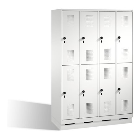 C+P Doppelstockspind Evolo auf Sockel 8 Fächer Front Lichtgrau Korpus Lichtgrau