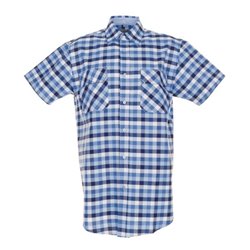 Planam Country Hemd 1/4-Arm blau kariert