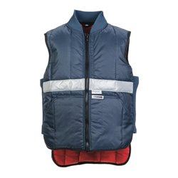 Planam Kühlhaus-Weste marine, Innenfutter rot