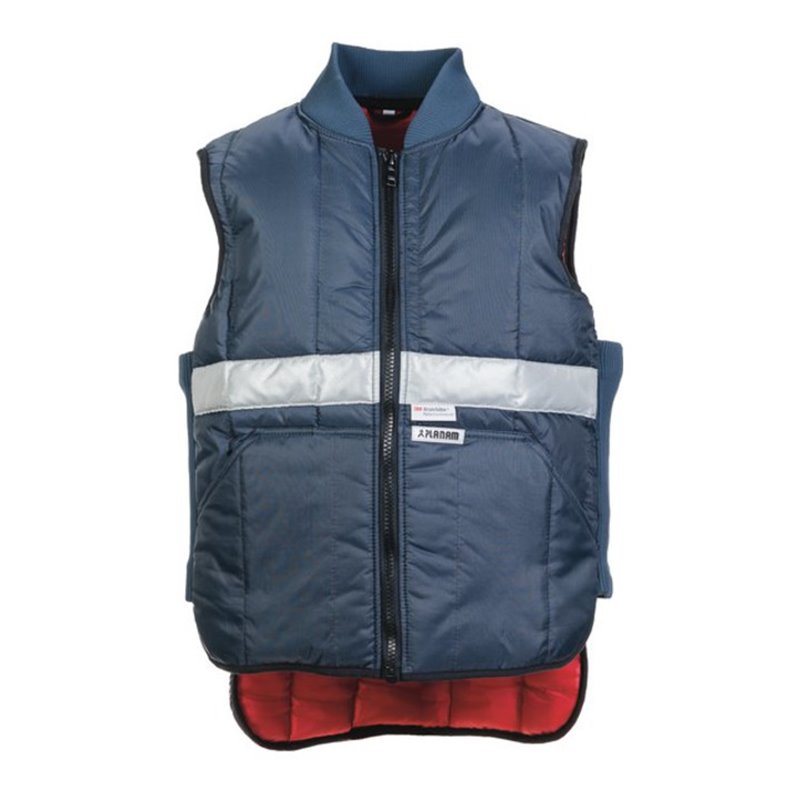 Planam Kühlhaus-Weste marine, Innenfutter rot