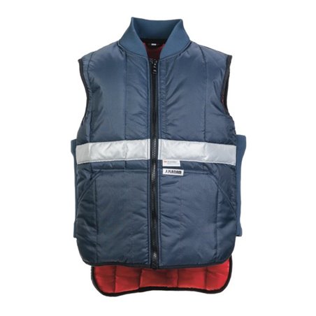 Planam Kühlhaus-Weste marine, Innenfutter rot