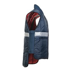 Planam Kühlhaus-Weste marine, Innenfutter rot