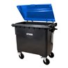STIER 4-Rad-Müllgroßbehälter Flachdeckel, grau blau