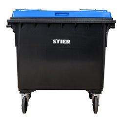 STIER 4-Rad-Müllgroßbehälter Flachdeckel, grau blau