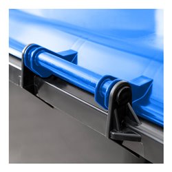 STIER 4-Rad-Müllgroßbehälter Flachdeckel, grau blau