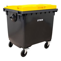 STIER 4-Rad-Müllgroßbehälter 1100 l grau/gelb