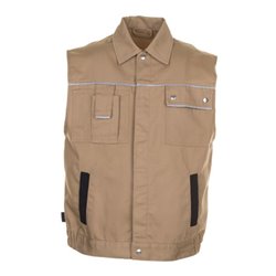 Planam Weste Canvas 320 S khaki/schwarz