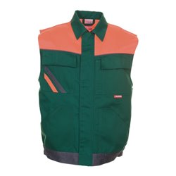 Planam Weste Visline grün/orange/schiefer