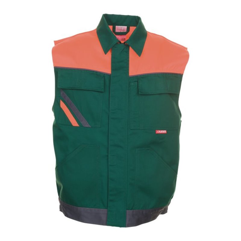 Planam Weste Visline grün/orange/schiefer