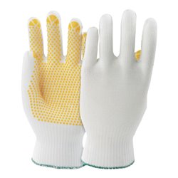 KCL Schutzhandschuhe 912 Polytrix N genoppt mit Strickbund weiß/gelb